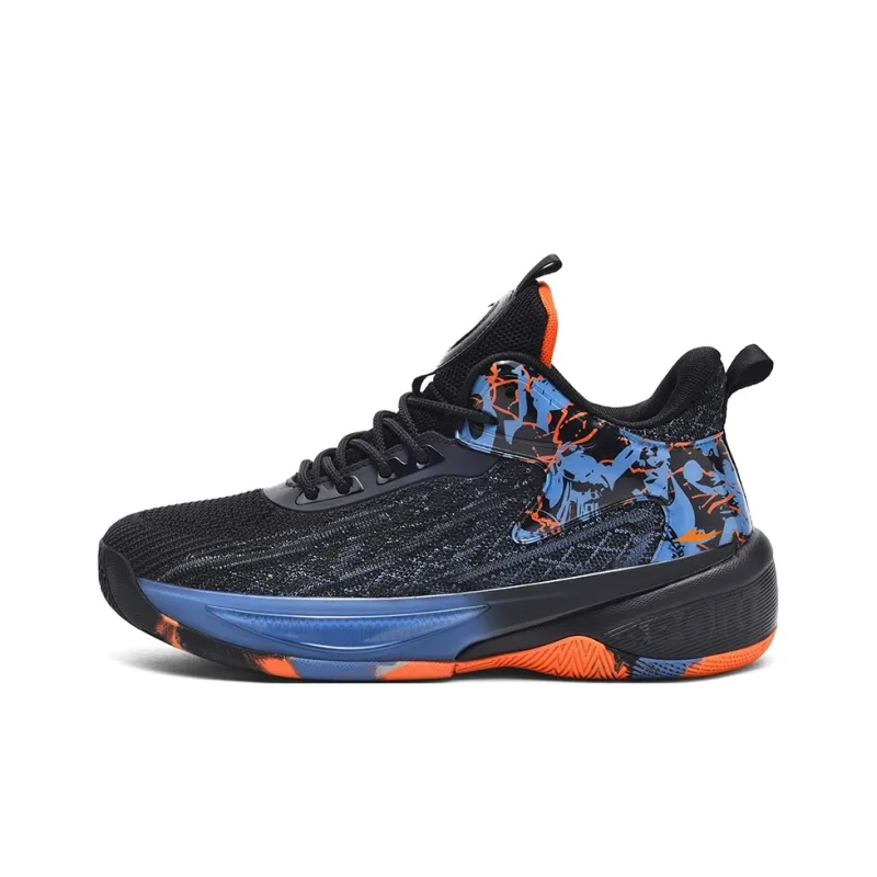 Kuding Basketball Shoes Men Mid Top Ginkgo Green/Black Blue Orange/Mint Green-5