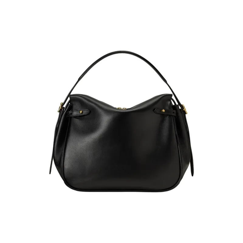 Ralph Lauren Polo ID Cow Leather Shoulder Bag Women's Black-2