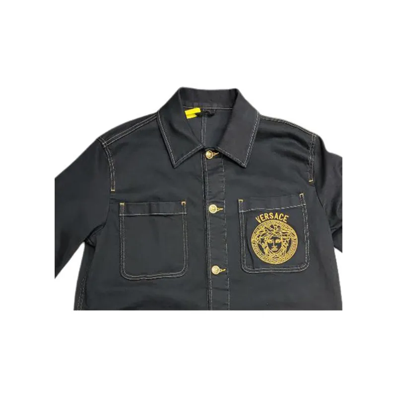 FANSIZHE Denim Jacket Men's Black-2