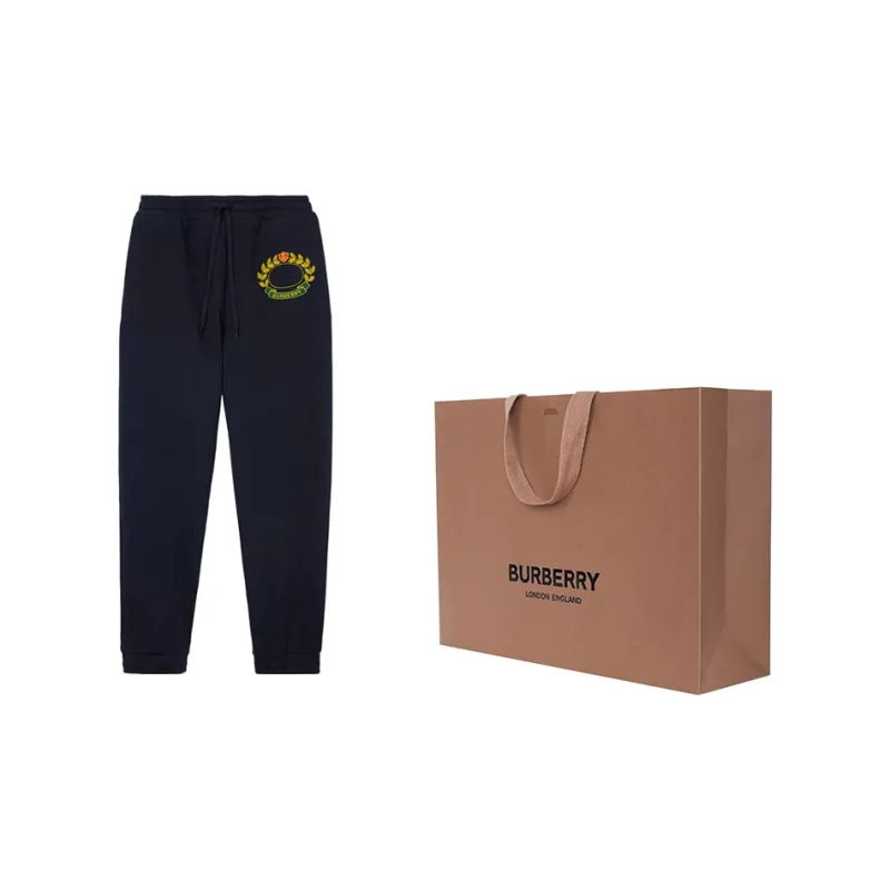 Burberry Knitted Sports Pants Men's Blue-1