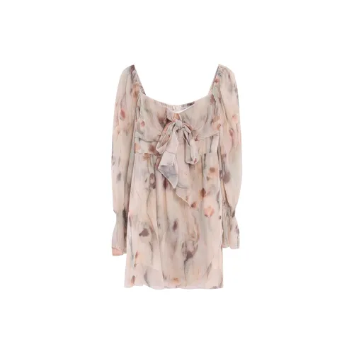 DEDY Long Sleeved Dresses Women's Apricot