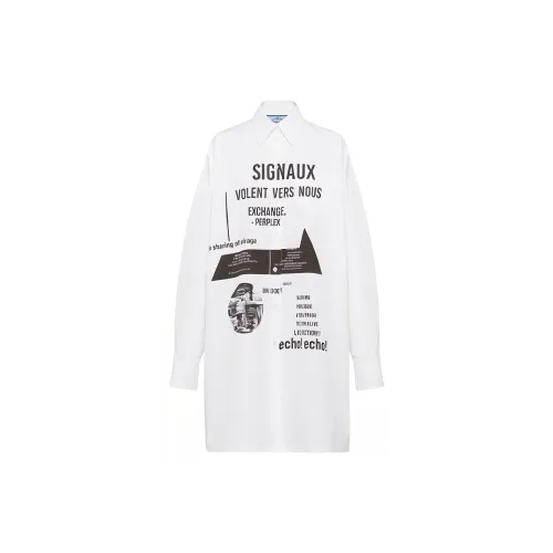 PRADA Long-Sleeved Dresses Women's White