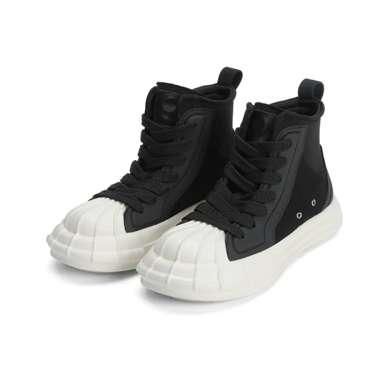 Ouder Sheller Anti-Slip And Wear-Resistant Height Increasing High-Top Skateboard Shoes Women's Black-2