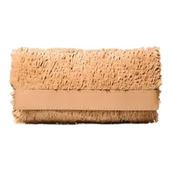 MICHAEL KORS Sorrento Hand Stitched Fringe And Leather Foldover Clutch