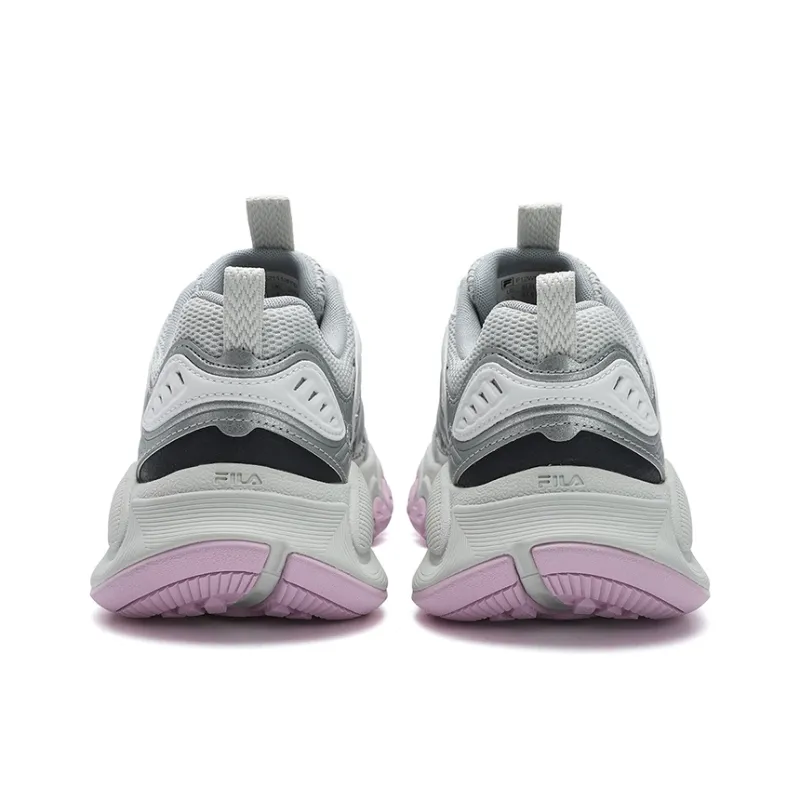 FILA TRUFFLE Cushioning Abrasion Resistant Breathable Low Top Running Shoes Women's Silver-4