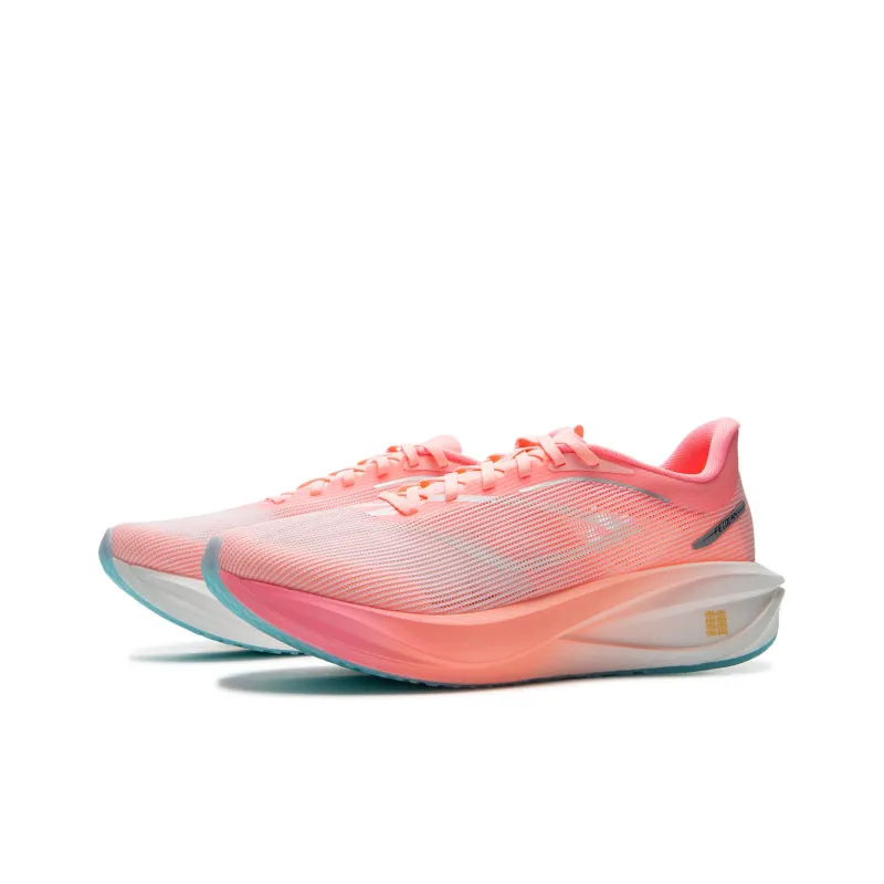 LiNing Feidian 5 Challenger Cushioning Slip Resistant Lightweight Rebound Low Top Carbon Plate Running Shoes Men's Pink-2