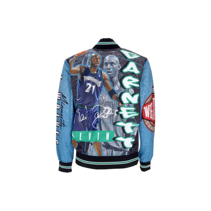 Mitchell & Ness Minnesota Timberwolves 21 Kevin Garnett Player Jacket Men's Multicolor/White-1