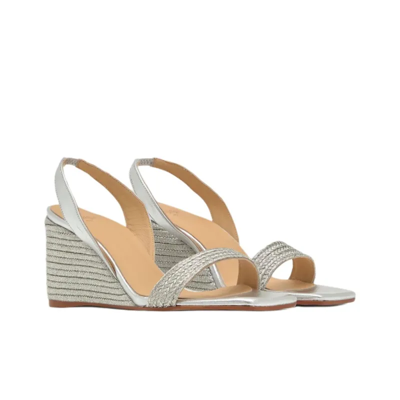 Castañer Barby Strap Sandals 7cm Women's Silver-2