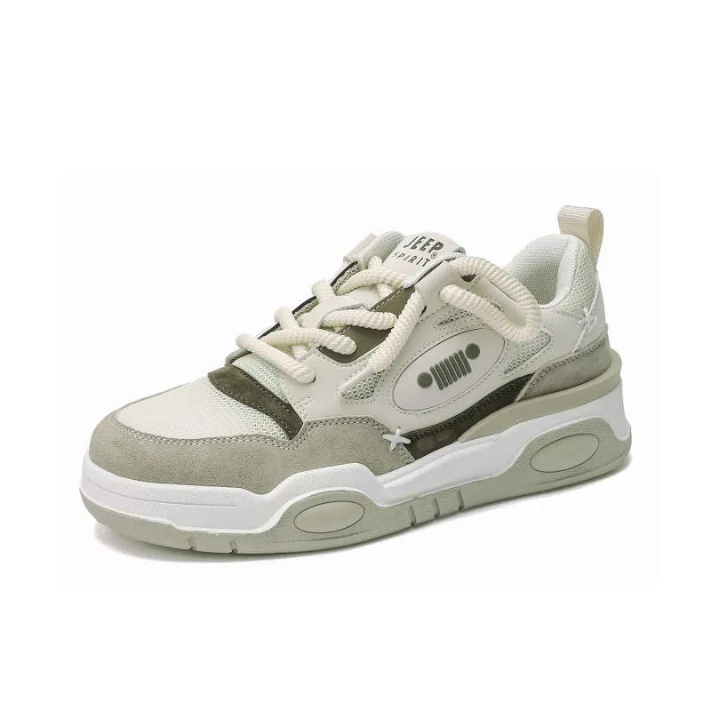 JEEP SPIRIT Skateboard Shoes Men Low Top Dragon Well Green-2