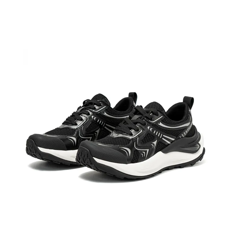 XIE SHE Cushioning Breathable Lightweight Low Top Chunky Sneakers Men's Black-1