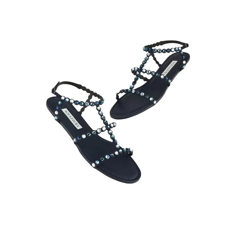 AQUAZZURA Tequila Roman Sandals Women's Blue-4