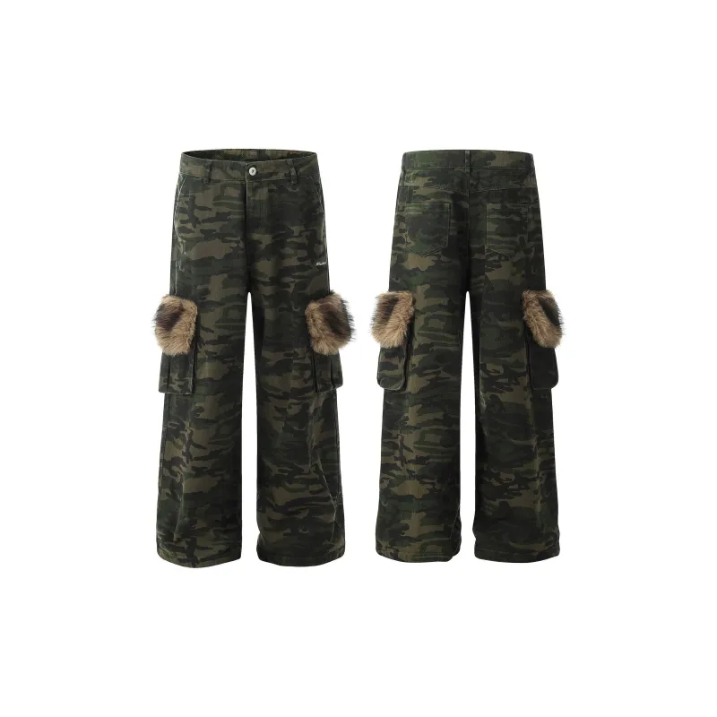 Vine Color Cargo Pants Unisex Camouflage-2