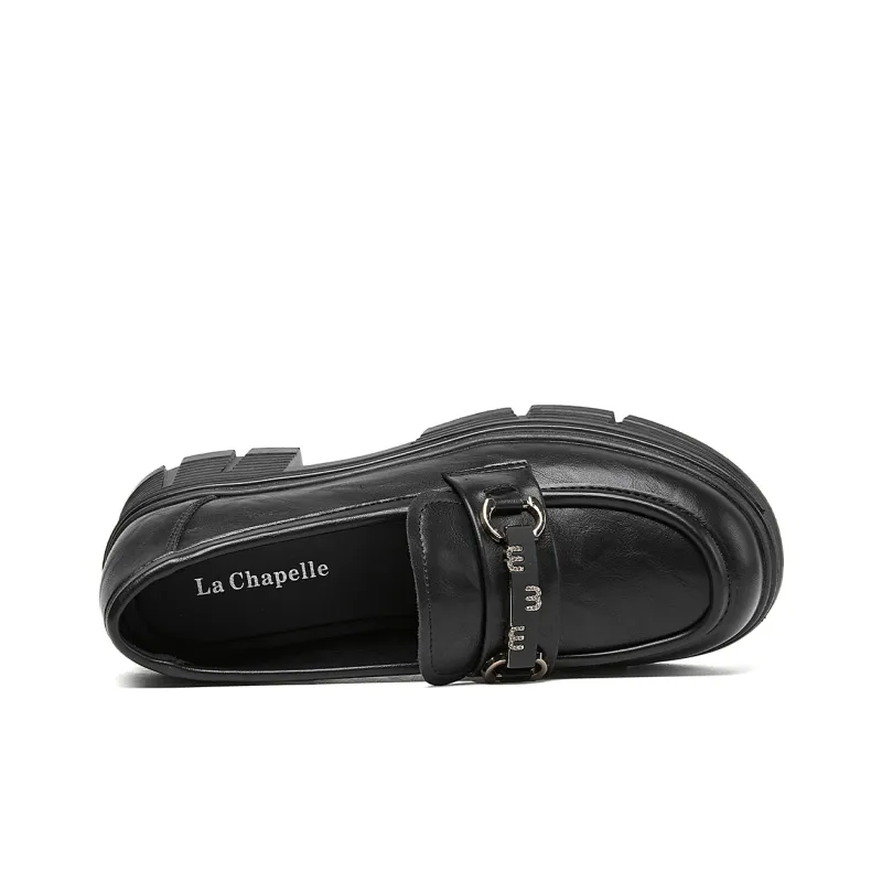 La Chapelle Loafers 5cm Women's Black-5