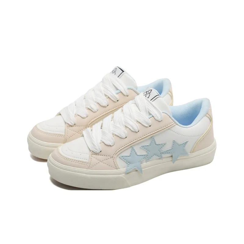 Anime Story Slip Resistant, Abrasion Resistant, Lightweight, Breathable Low Top Skateboard Shoes Unisex White Blue-2