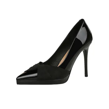 BIGTREE High Heels Women's Burgundy/Black/Nude