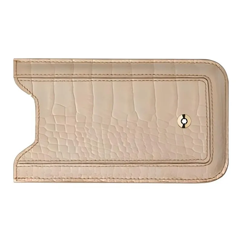 MONTBLANC Leather Material Impact-Resistant Phone Cases Available For Iphone15 Solid Color-1