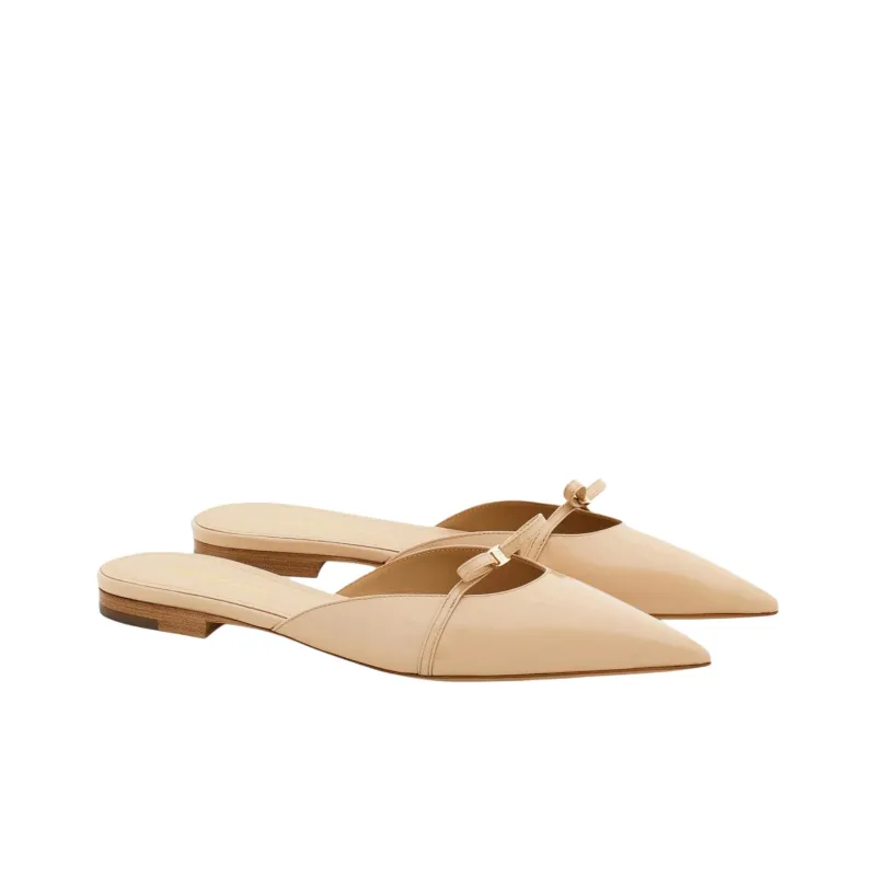 FERRAGAMO Slip Resistant Closed Toe Slippers Women's Beige-2