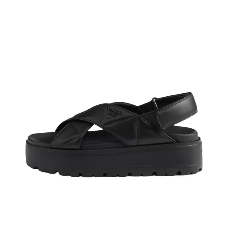 PRADA Strap Sandals 4.5cm Women's Black-0