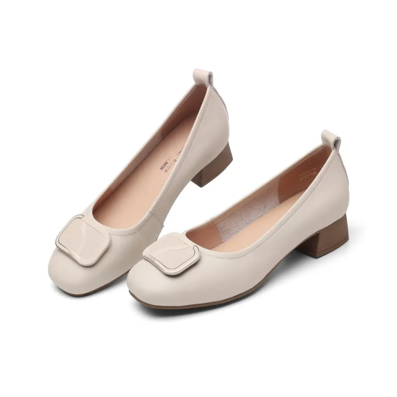 Cigna Chunky Heel High Heels 3.3CM Women's-6