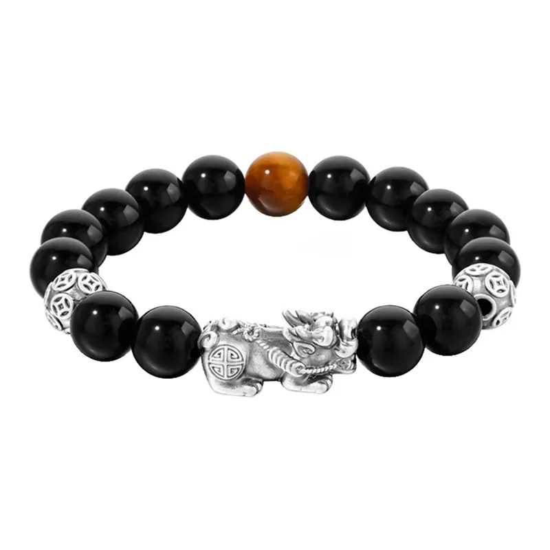 ZHOUBAIFU Obsidian Bracelets Unisex-0