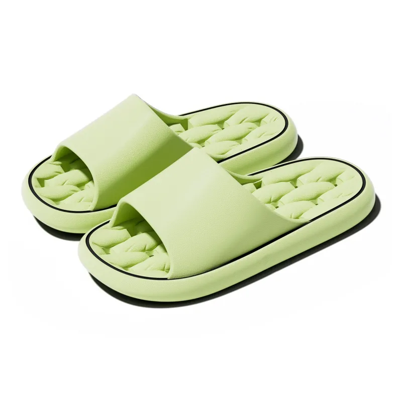 Soft Solid Color Cut Out Quick Dry Bathroom Slippers, Summer Home Quiet Geometric Couple Slippers, Plus Size, Unisex-16