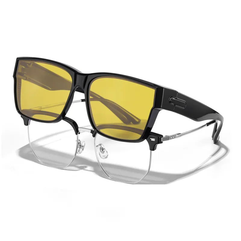 LASHION TR/Memory Plastic Square Sunglasses Men's-0