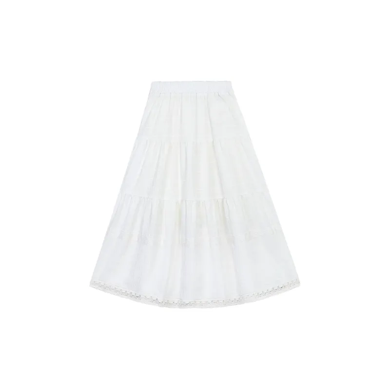 B.Duck Casual Long Skirt Women's White-1