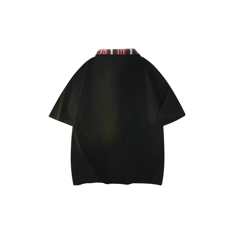 KADAKADA SUITE Polo Shirt Unisex Heather Gray/Red Plaid-5