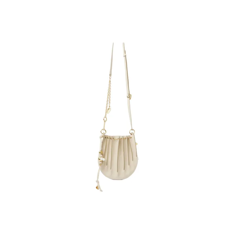 Chloe Calfskin Shoulder Bag, Crossbody Bag Women's Milk White-2