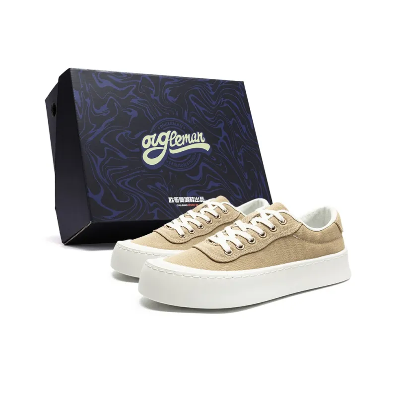OUGLEMEN Low Top Canvas Shoes Men's Box Included-5