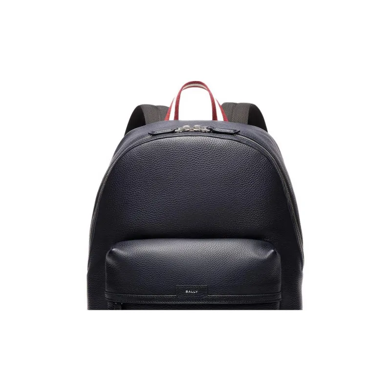 BALLY Grain Cow Leather Backpack Men's Marine Blue-4