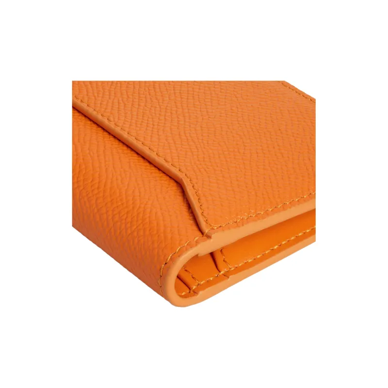 CELINE Calfskin Card Holder Unisex Orange-4