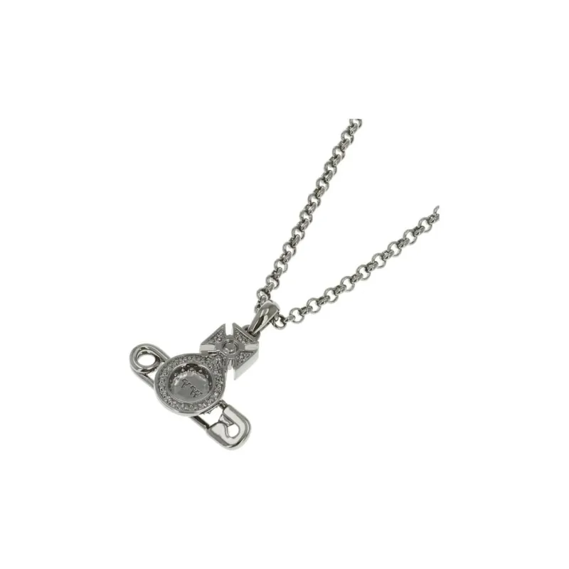 Vivienne Westwood KITTY NECKLACE Crystal Necklaces Men's Gunmetal Gray-3