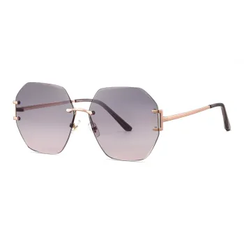 ZIPPO TR90 Irregular Shape Sunglasses Women's Pink Purple/Tea