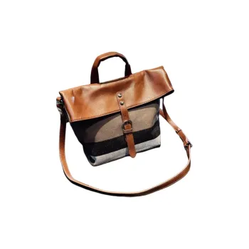 BEMIX PETS Jute Fabric Handbag Crossbody Bag Women's Caramel