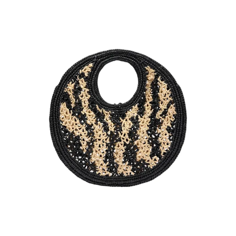 Jacquemus Raffia Handbag Trumpets Women's Ivory & Black-2