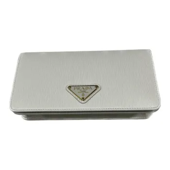 PRADA Leather Crossbody Bag Shoulder Bag Women's White