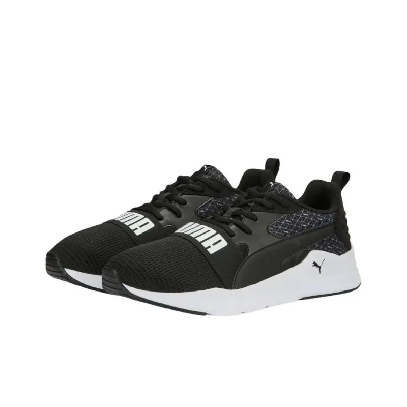 PUMA Wired Run Pure Logo Power Anti Slip Wear Resistant Low Top Running Shoes Men's Black-1