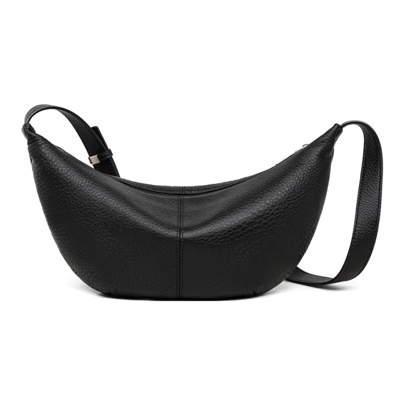 MILLIE'S Cow Leather Armpit Shoulder Dumpling Bag Crossbody Bag Regular Women's Black/Coffee-4