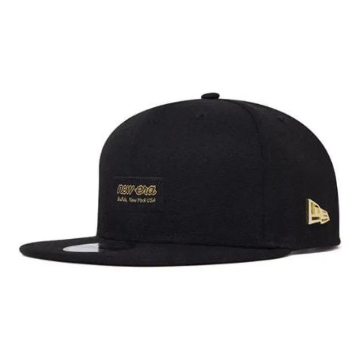 New Era Polyester, Cotton Baseball Caps Unisex Black Gold-0