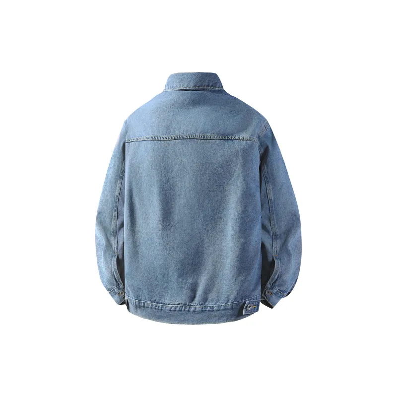 A.X.S.K Denim Jacket Unisex Distressed White Black-4