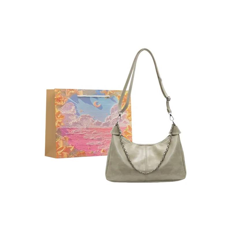 BRINCH PU Shoulder Bag Regular Women's Black/Ecru/Pink/Green-8