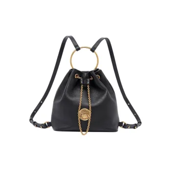 Chloe Buffalo Leather Backpack Small Size Women's Black