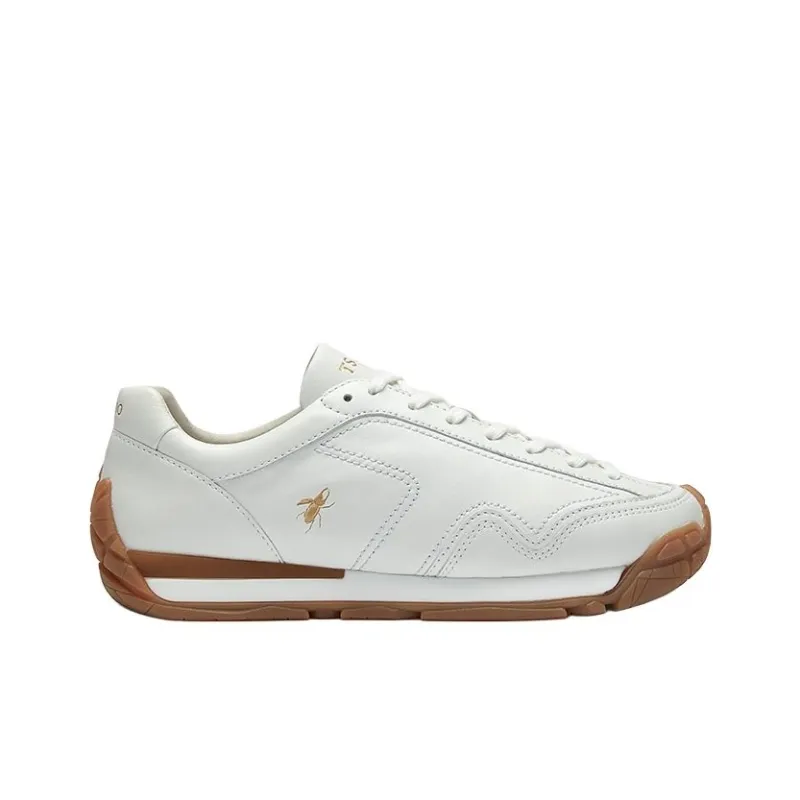 TSUBO Anti-Slip Wear-Resistant Low-Top Trekking Shoes Unisex White Brown-1