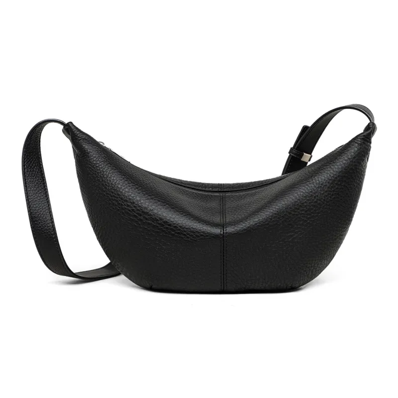 MILLIE'S Cow Leather Armpit Shoulder Dumpling Bag Crossbody Bag Regular Women's Black/Coffee-3