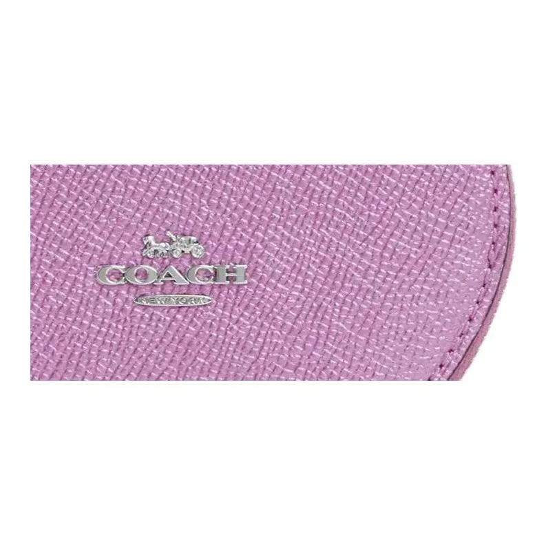 COACH Leather Wallet Coin Purse Women's Metal Lilac-2