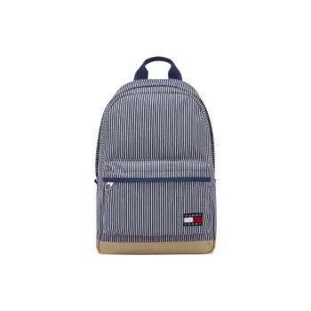 Tommy Hilfiger Polyester Backpack Large Size Men's Blue White Stripes