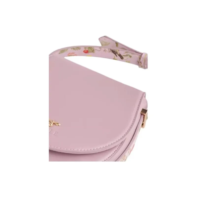Fable PU Leather Saddle Bags Shoulder Bags Medium Size Women's Black/Violet-2