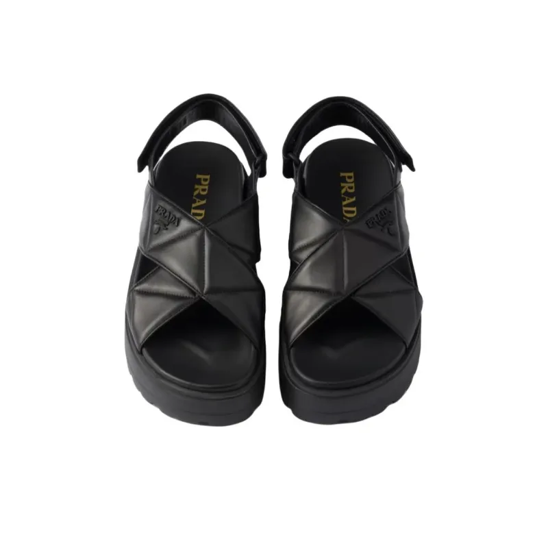 PRADA Strap Sandals 4.5cm Women's Black-4