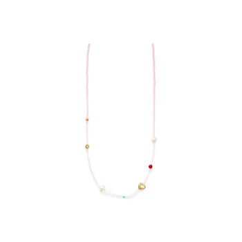 ANNI LU 18K Gold Brass Glass Pearl Jade Carat Stone Amazonite Sea Bamboo Imitation Opal Necklaces Unisex Pink